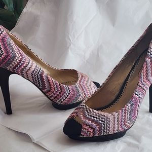 Nice Poetic License Multi color Tweed Like High Heel Shoes Size EU 40 US 9